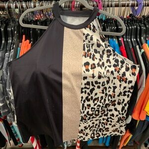 NEW 
Black/leopard tank top